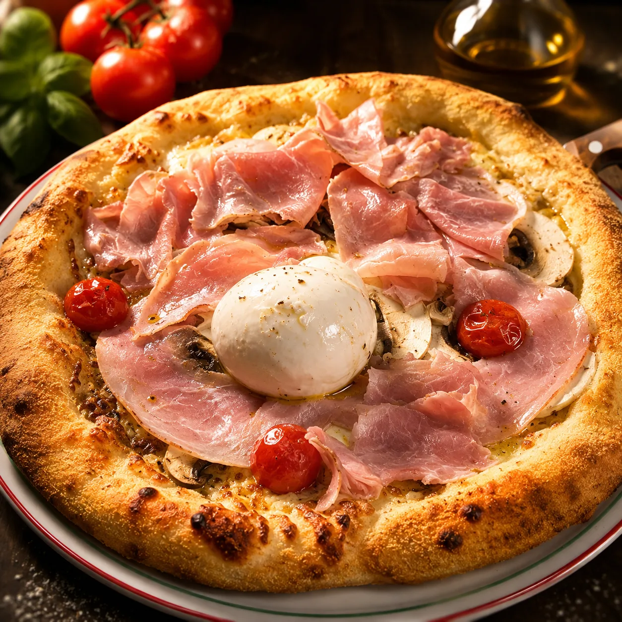 Une pizza généreuse